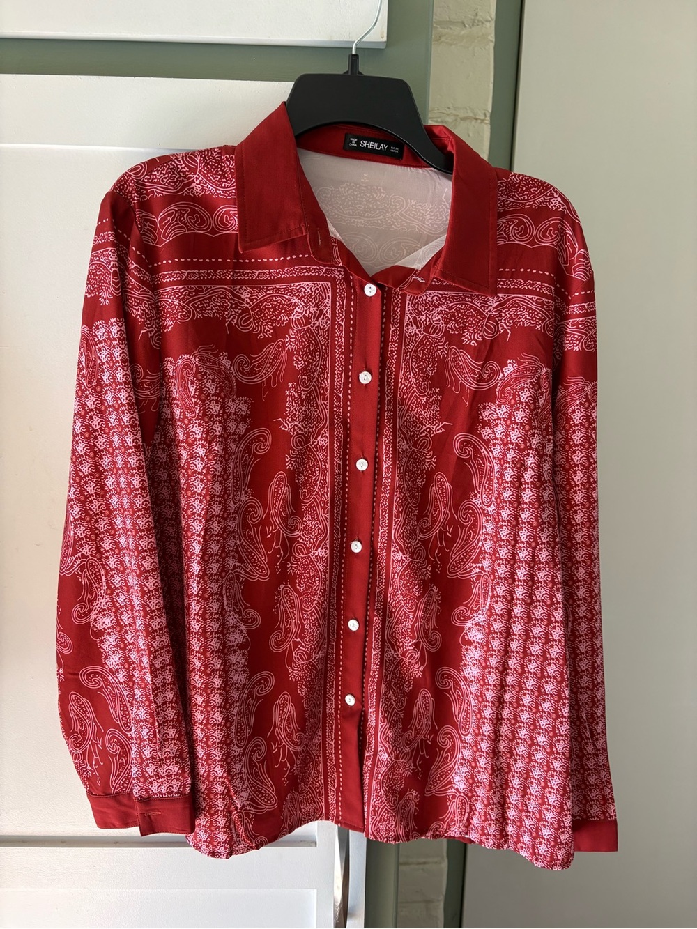Shelay Red Paisley Button-Down Shirt